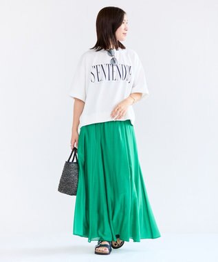 UNFILO ライトシアー フレアスカート グリーン