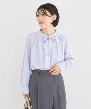 Green Parks リボンブラウス Gray