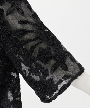 23区 【GOLD LABEL】フロッキーエンブロイダリー ブラウス ブラック系