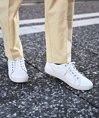 Pointer 本革大人スニーカー ホワイト×シルバー