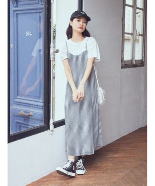 earth music&ecology チェックキャミワンピース Check Black