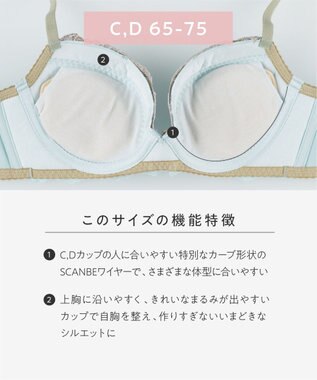 AMPHI ブラジャー パーソナル設計 脇高 背中スムージング A～Gカップまで対応 大きいサイズ 【stylist 4U スタイリストフォーユー】 ブラ BOG313 アンフィ／ワコール ターコイズ