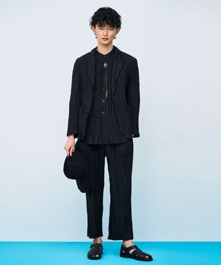 JOSEPH HOMME 【HIGH GRADE LINE】マックスプリーツワッシャー　ドロスト付ワイドパンツ / WAVE ブラック系