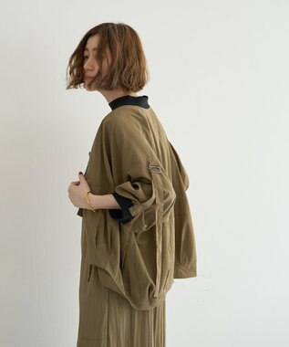 YECCA VECCA 【UVカット/接触冷感/遮熱】COOL5分袖MA-1 Khaki