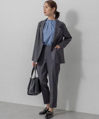 組曲 L 【加藤ローサさん着用】ハンサムツイル ジャケット チャコールグレー系