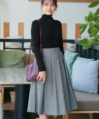 Tiaclasse 【新色追加・洗える】リブタートルニット ブラック