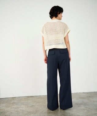 GRACE CONTINENTAL メッシュルーズニットトップ ホワイト