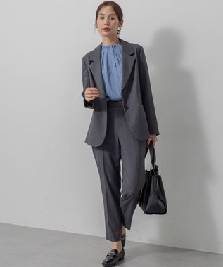 組曲 【加藤ローサさん着用】ハンサムツイル ジャケット チャコールグレー系