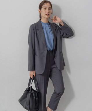 組曲 【加藤ローサさん着用】ハンサムツイル ジャケット チャコールグレー系