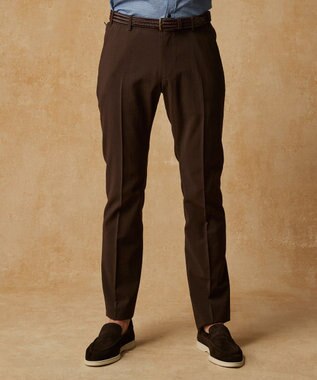 JOSEPH ABBOUD 夏パンツ【キングサイズ・洗える・ウエストも伸びる!/軽量/清涼/ストレッチ】ハイツイストドライストレッチパンツ ダークブラウン系