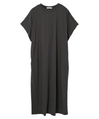 Green Parks 接触冷感　袖切替えカットワンピース Gray