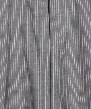 ICB L ソフトコットンローン シャツブラウス ブラックストライプ