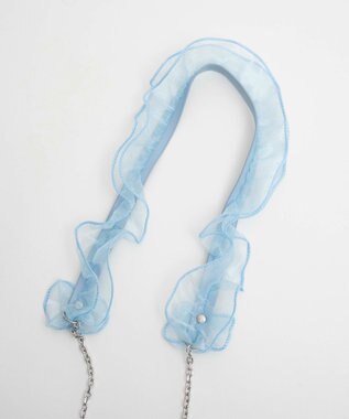 WEGO フリルチェーンストラップ ブルー