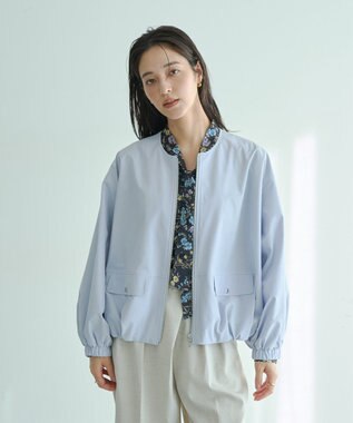 YECCA VECCA ボタニカルフラワー柄ボウタイブラウス Navy