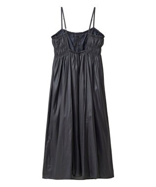 Green Parks レザー風キャミワンピース Black