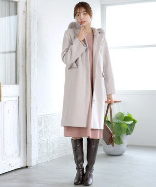 Tiaclasse L 【洗える】リブ切替デザインニットワンピース ピンク