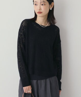 AMERICAN HOLIC レース編みニットプルオーバー Black