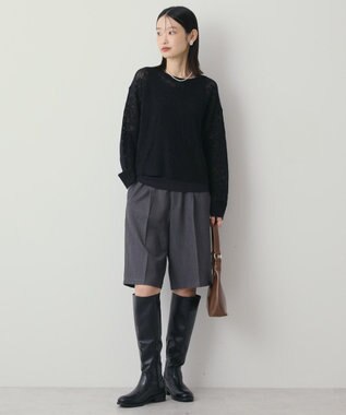 AMERICAN HOLIC レース編みニットプルオーバー Black