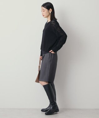 AMERICAN HOLIC レース編みニットプルオーバー Black