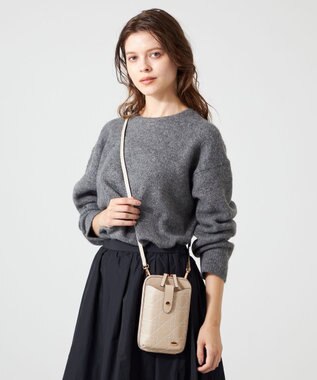 LA BAGAGERIE レザーステッチ　マルチポシェット グレージュ