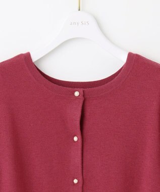 ANY SIS 【前後着用可能】2WAYパフスリーブ カーディガン ローズピンク
