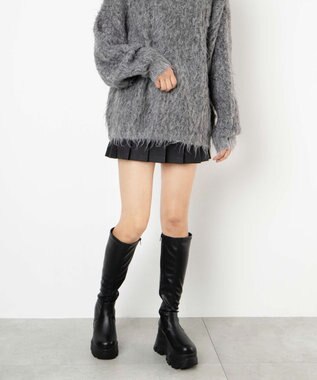 WEGO 厚底ボリュームスニーカーソールロングブーツ ブラック