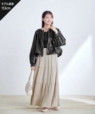 Tiaclasse L 【ふわもち美すふれ・洗える】スカラップカットソー ブラック