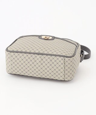 ANY クラシックラウンドショルダーバッグ ベージュ×グレー柄