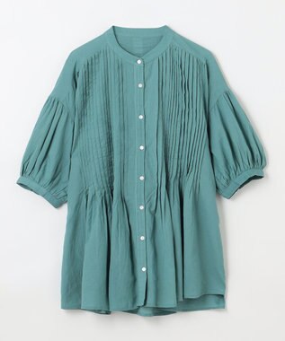 ANY ピンタックブラウス グリーン