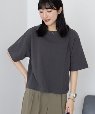 AMERICAN HOLIC 2WAYオフショルスウェット半袖プルオーバー Charcoal Gray