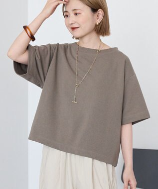 AMERICAN HOLIC 2WAYオフショルスウェット半袖プルオーバー Gray Beige