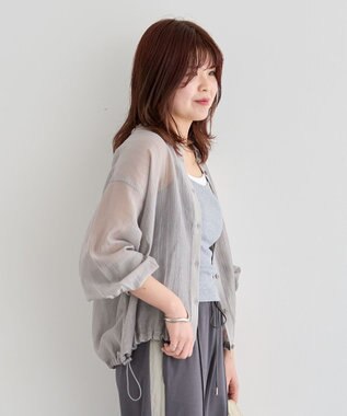 Green Parks 裾ドロストシアーシャツ Gray