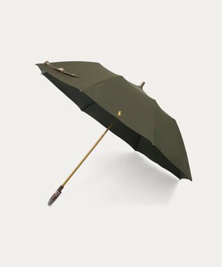 MOONBAT POLO RALPH LAUREN（ポロ ラルフローレン）晴雨兼用日傘 ワンポイント ポロポニー 無地  折りたたみ傘 楽折 遮光 遮熱 UV カーキー