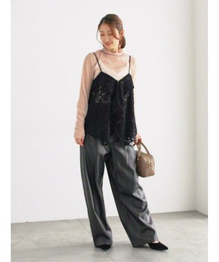 Te chichi ベロアレースキャミソール ブラック