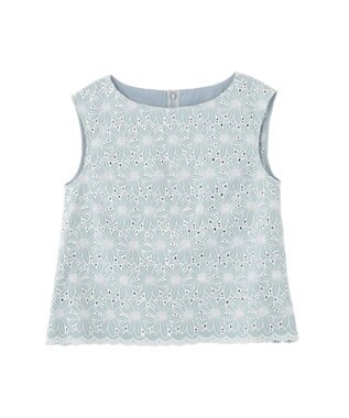 YECCA VECCA フラワーレースブラウス Light Blue