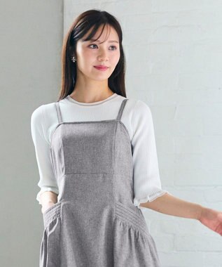 Feroux シアートリム リブニット ホワイト系