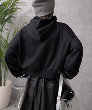 WEGO パイピングハーフジッププルパーカー ブラック