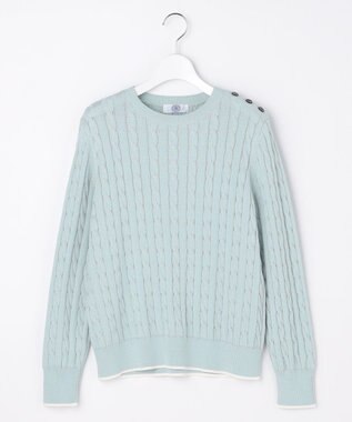 J.PRESS LADIES L CABLE ニット スモーキーミント系