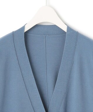 ICB 【洗える】ヴィスコースワイド Vネックカーディガン ライトダルブルー系