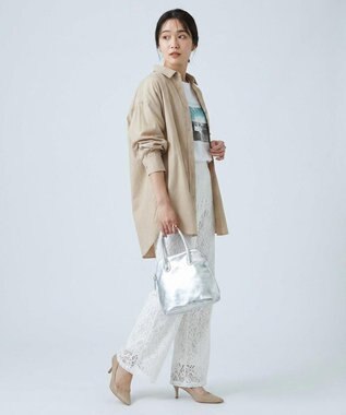 FOLNA RD ホイルレザーブガッティボストンバッグ シルバー