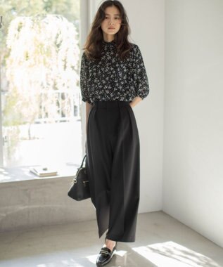 組曲 S フラワードットプリント ブラウス ブラック系5