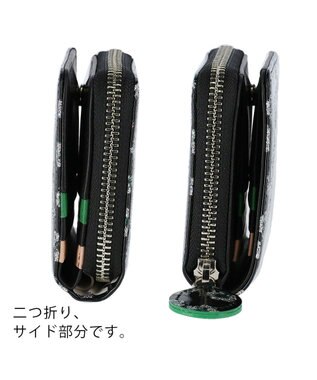 tsumori chisato CARRY グリッターフラワー ラウンドファスナー 2つ折り財布 ブラック