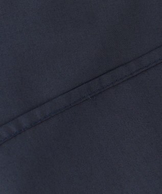 Feroux 【洗える】バンドカラーパールボタン ブラウス ネイビー系