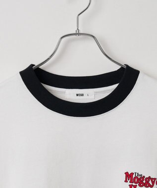 WEGO モチーフ刺繍リンガーT ホワイト