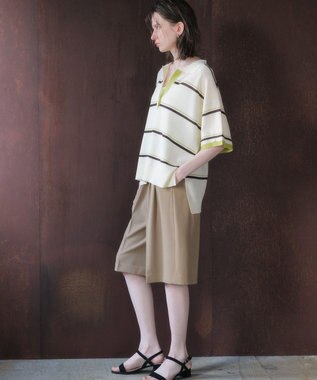 YECCA VECCA 配色ワイドポロニット Border