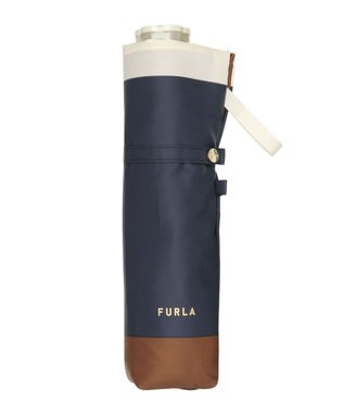 MOONBAT FURLA  折りたたみ傘 カラーボーダー 大きめ55cm 日本製 ブラウン