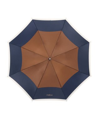 MOONBAT FURLA  折りたたみ傘 カラーボーダー 大きめ55cm 日本製 ブラウン