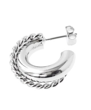 Green Parks ・ＨＡＬＦ　ＴＩＭＥ　ボールドフープピアス Silver