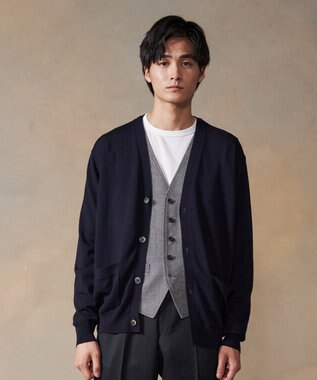 J.PRESS MEN Ｖネックカーディガン ネイビー系