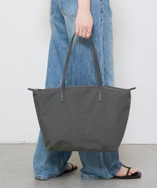 russet ＜390g/撥水性あり＞天ファスナー付きコーデュラナイロントートバッグ(CE-1560) Gray